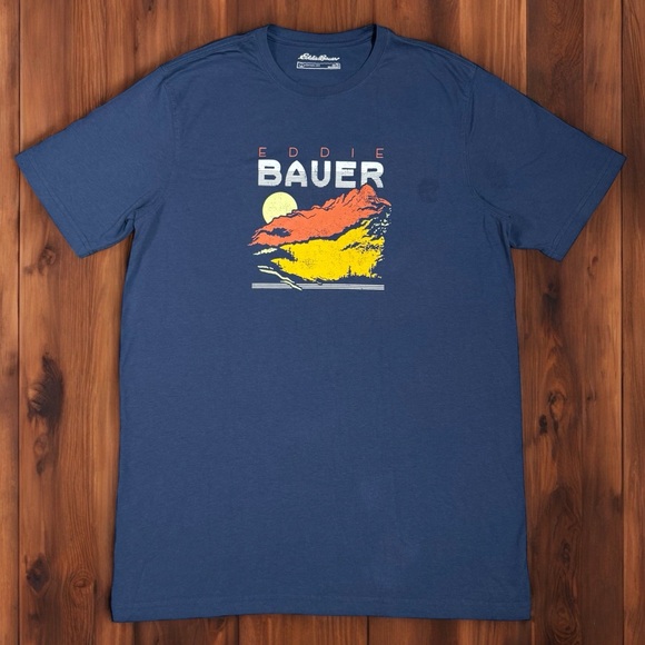 Eddie Bauer Other - Eddie Bauer Soft Indigo Retro‎ Mountain Graphic Tee — Men’s Tall Large